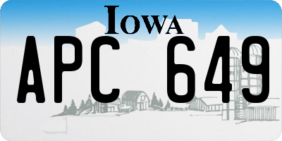 IA license plate APC649