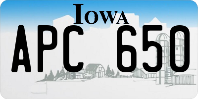 IA license plate APC650