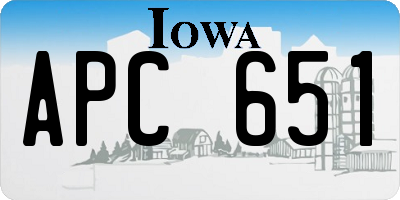 IA license plate APC651