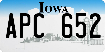 IA license plate APC652