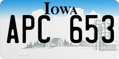 IA license plate APC653