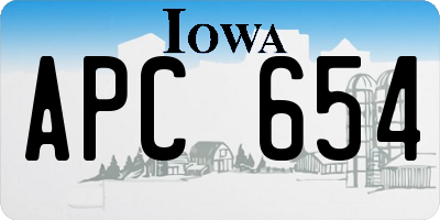 IA license plate APC654