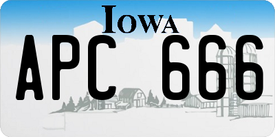 IA license plate APC666
