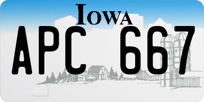 IA license plate APC667