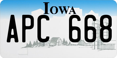 IA license plate APC668