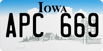 IA license plate APC669