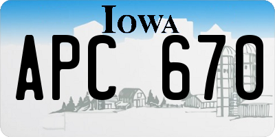 IA license plate APC670