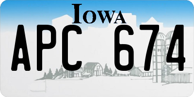 IA license plate APC674