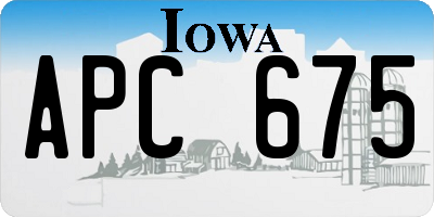 IA license plate APC675