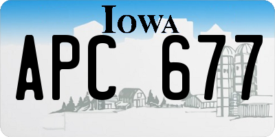 IA license plate APC677