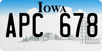 IA license plate APC678
