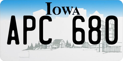 IA license plate APC680