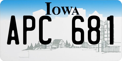 IA license plate APC681
