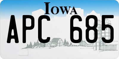 IA license plate APC685