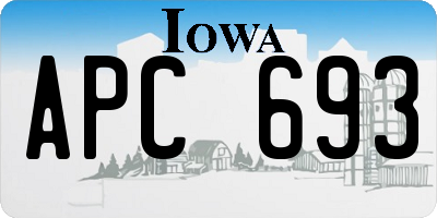 IA license plate APC693