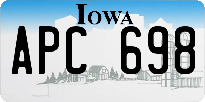 IA license plate APC698