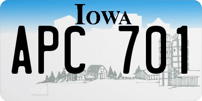 IA license plate APC701