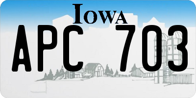 IA license plate APC703
