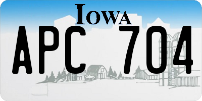 IA license plate APC704