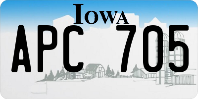 IA license plate APC705