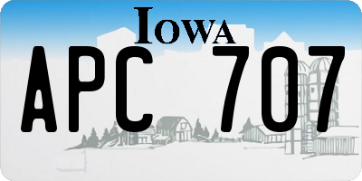 IA license plate APC707