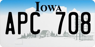 IA license plate APC708
