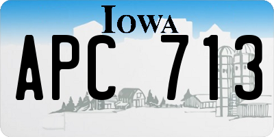 IA license plate APC713