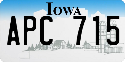 IA license plate APC715