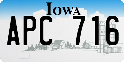 IA license plate APC716