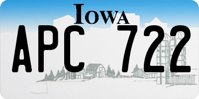 IA license plate APC722