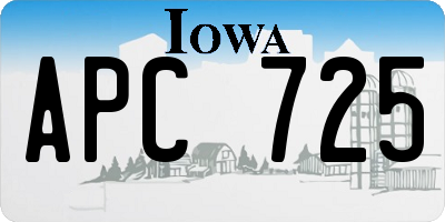 IA license plate APC725