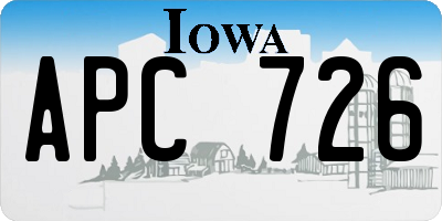 IA license plate APC726