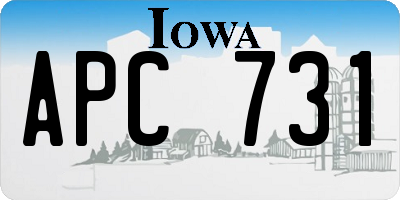IA license plate APC731