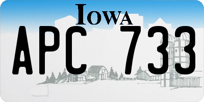 IA license plate APC733