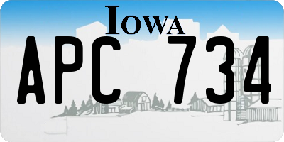 IA license plate APC734