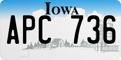 IA license plate APC736