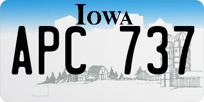 IA license plate APC737