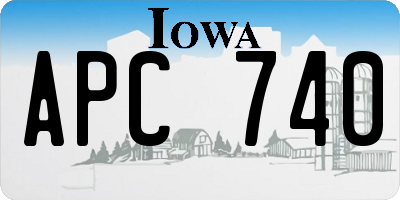 IA license plate APC740