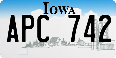 IA license plate APC742