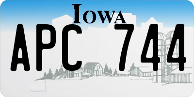 IA license plate APC744