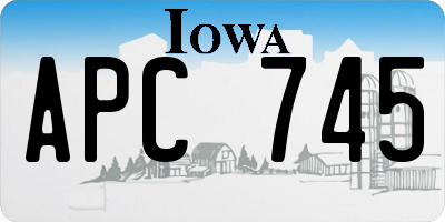IA license plate APC745