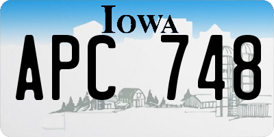 IA license plate APC748