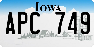 IA license plate APC749