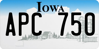 IA license plate APC750