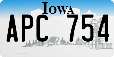 IA license plate APC754