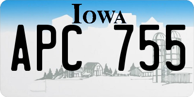 IA license plate APC755