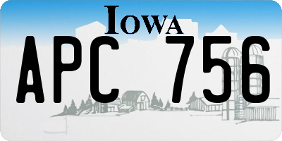 IA license plate APC756