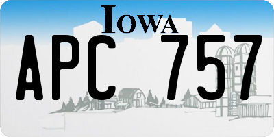 IA license plate APC757