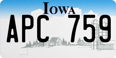 IA license plate APC759
