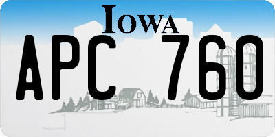 IA license plate APC760